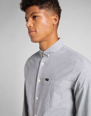 Slim Button Down Shirt in Cloudburst Grey