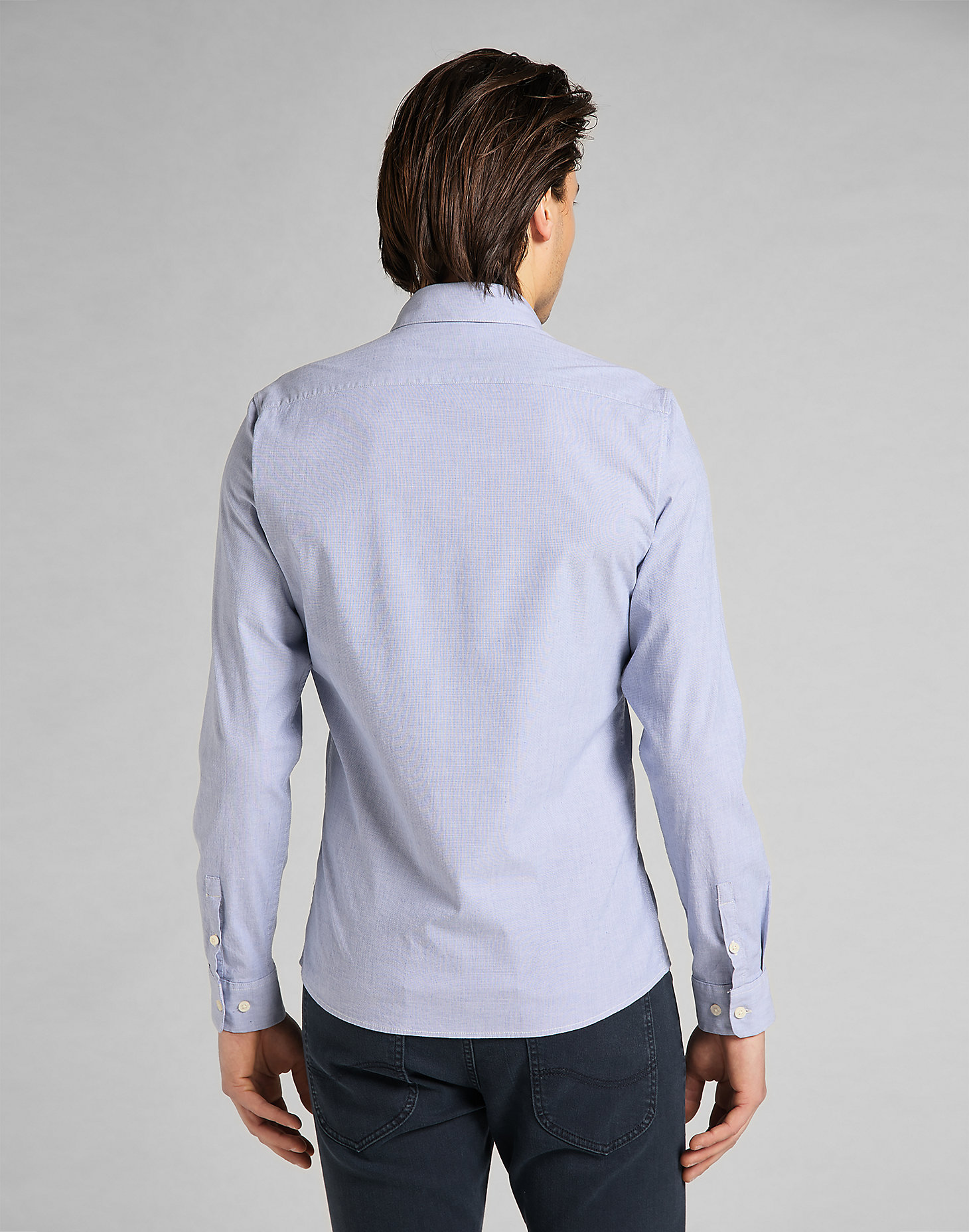 Slim Button Down Shirt in Washed Blue alternative view 1