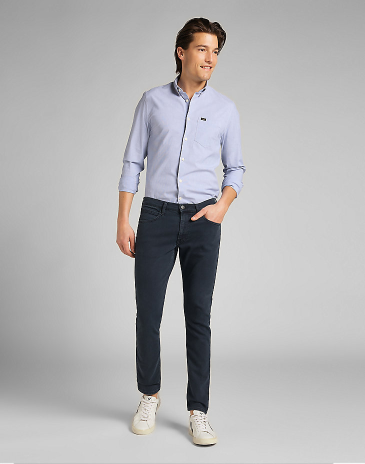 Slim Button Down Shirt in Washed Blue alternative view 2