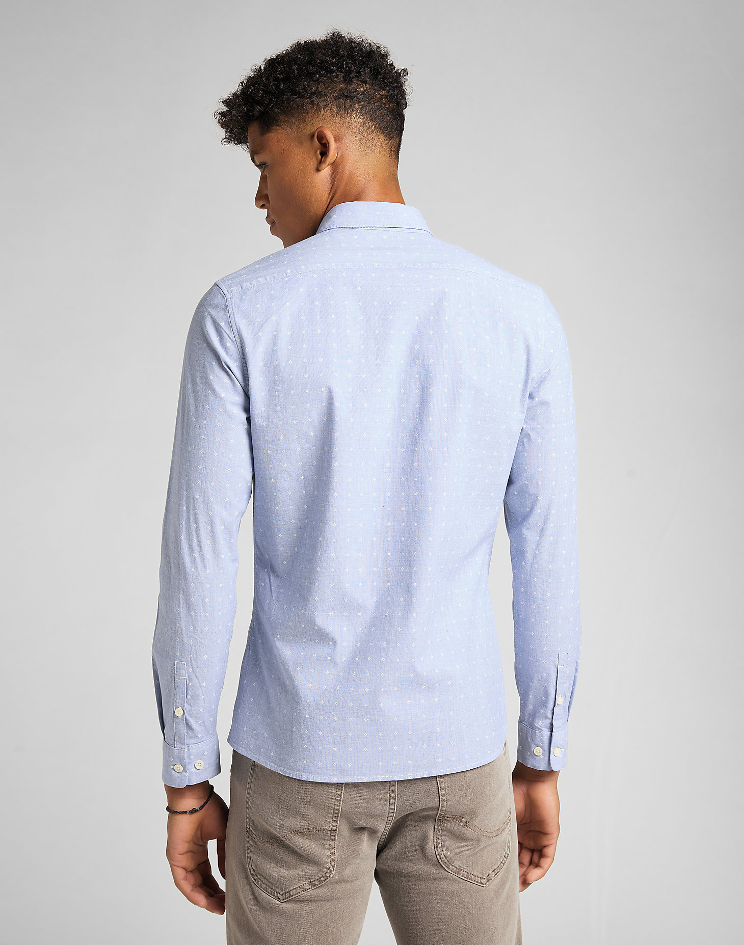 Slim Button Down Shirt in Pearl Blue alternative view 1