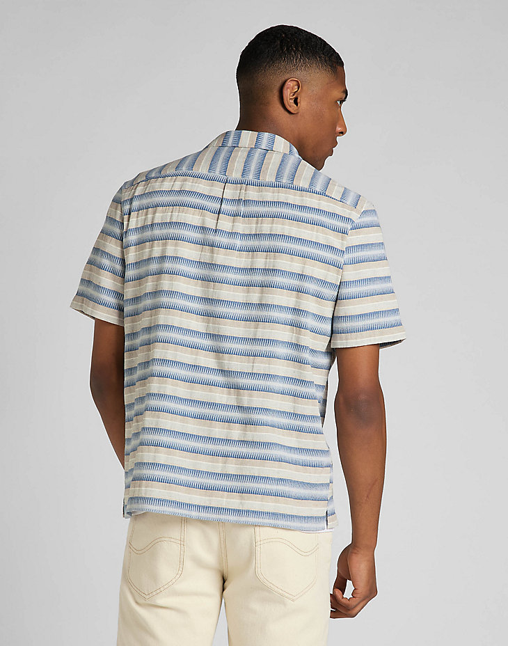Short Sleeve Resort Shirt in Whitecap Gray Stripe alternative view