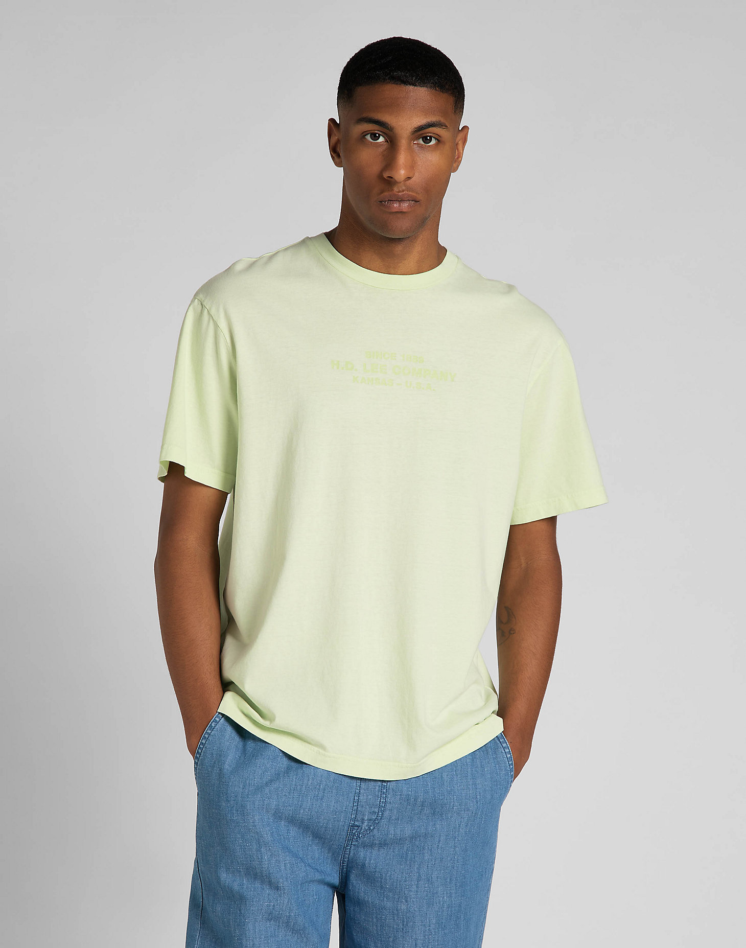 Logo Loose Tee in Canary Green main view