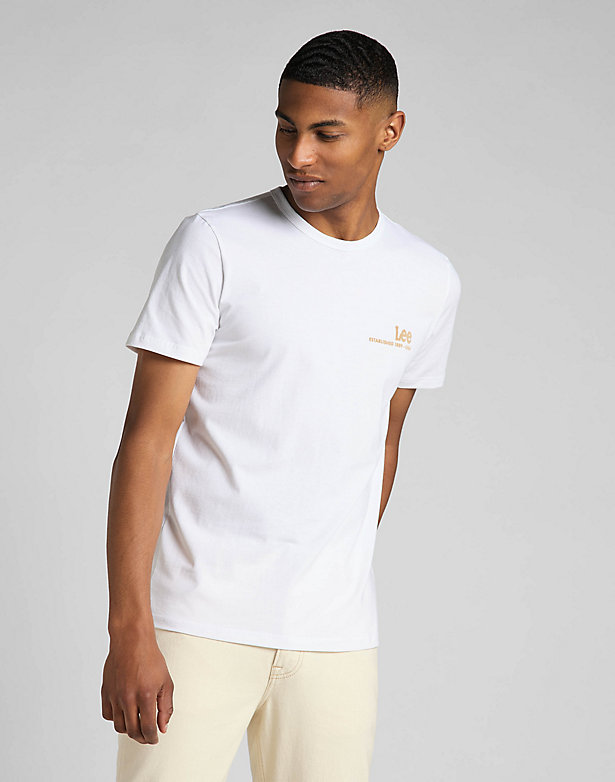 Short Sleeve Small Logo Tee in Bright White