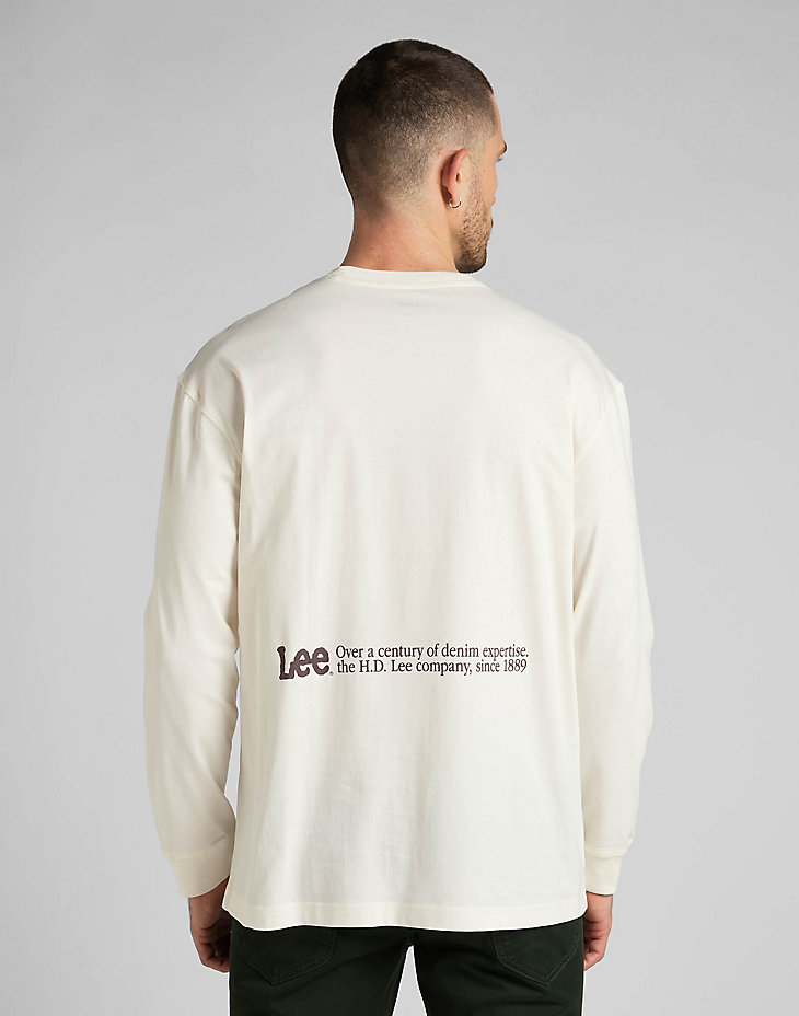 Long Sleeve Logo Loose Tee in Ecru alternative view