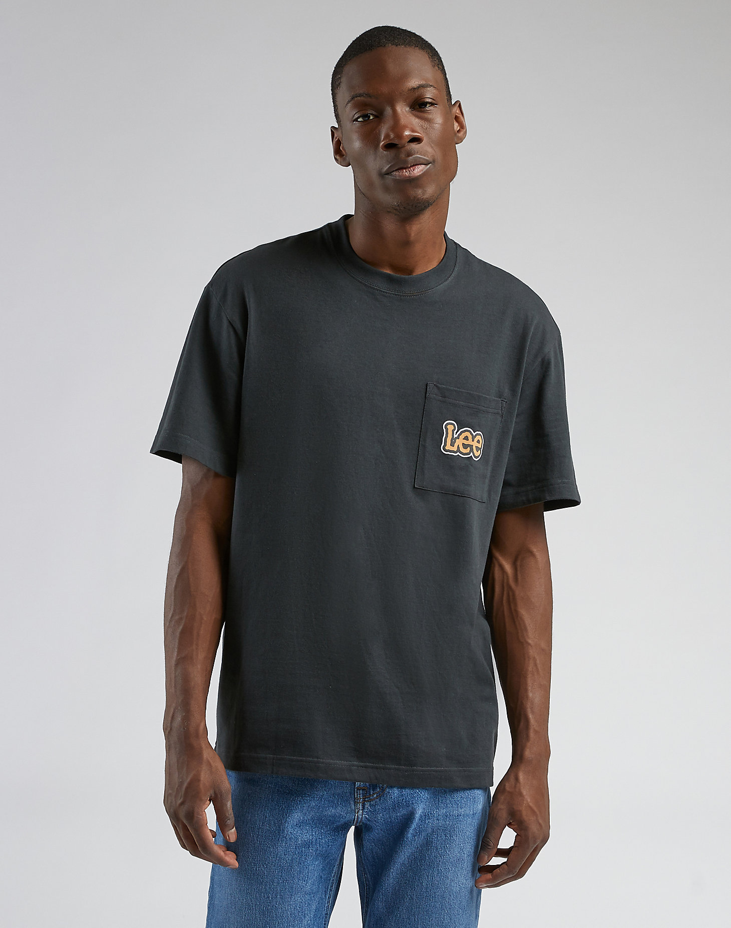 Short Sleeve Loose Tee in Washed Black main view