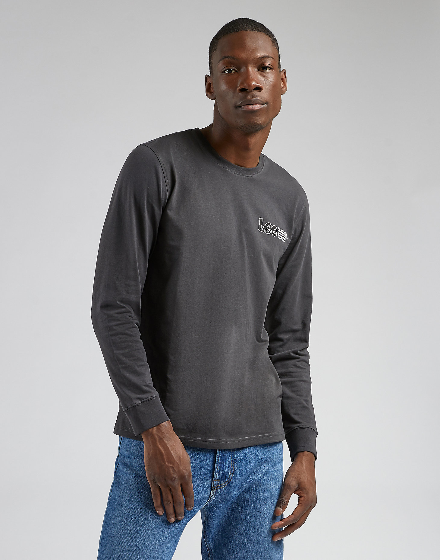 Long Sleeve Logo Tee in Washed Black main view