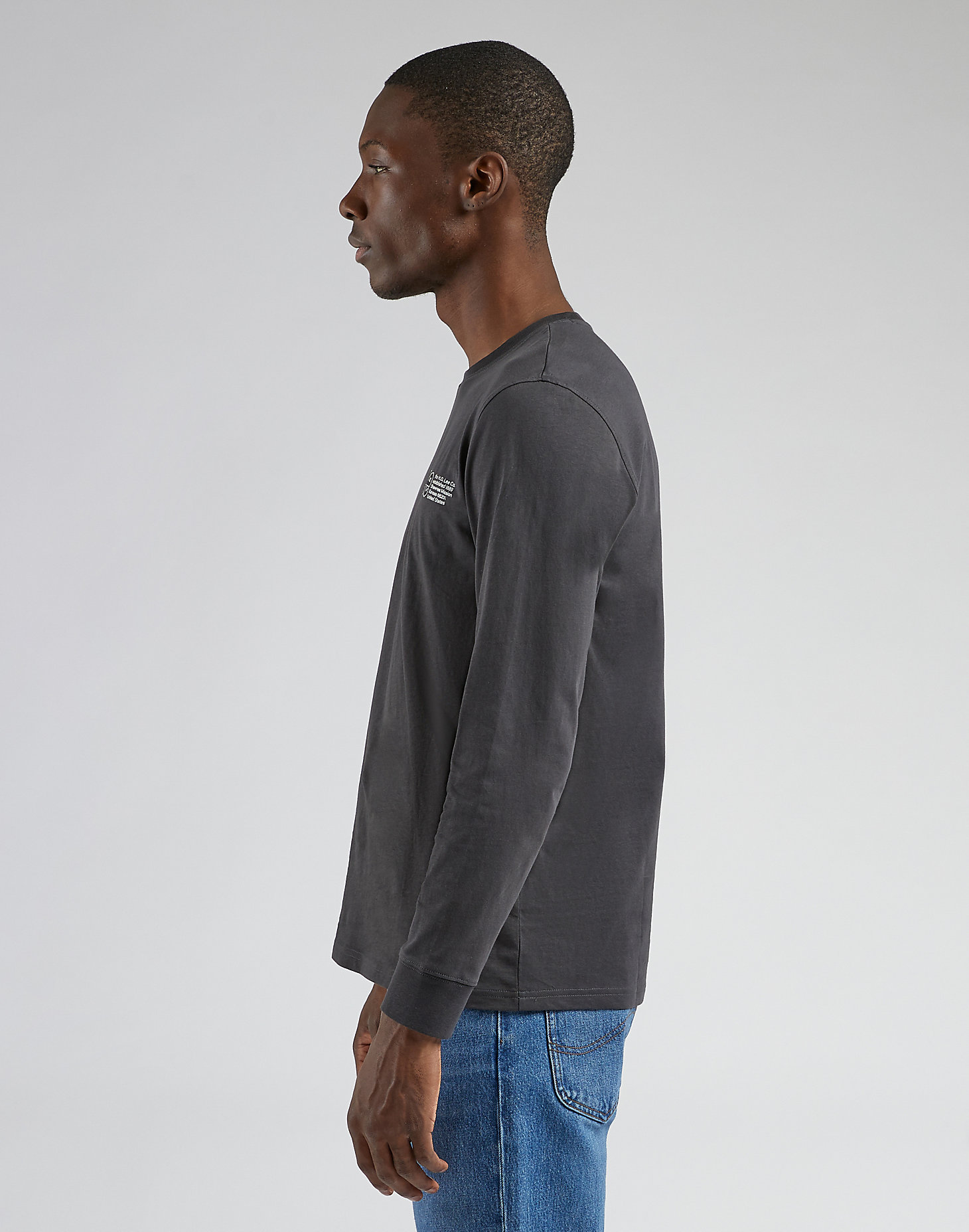 Long Sleeve Logo Tee in Washed Black alternative view 3