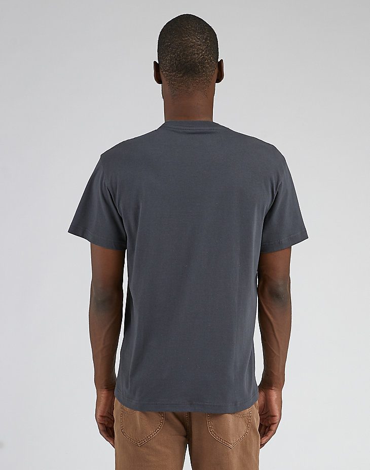 Short Sleeve Applique Tee in Washed Black alternative view