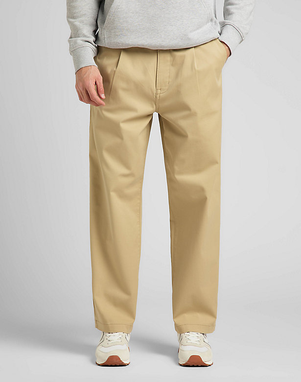 Loose Pleated Chino in Sand