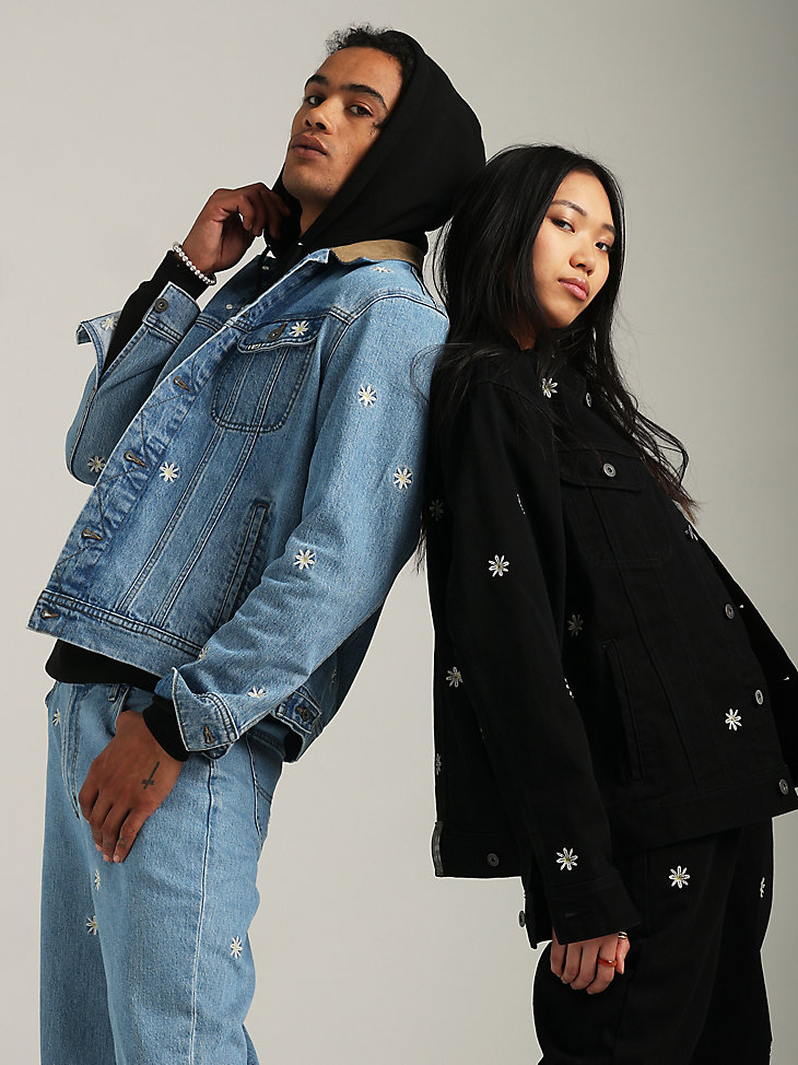 Lee® x The Hundreds® Flower Embroidered Oversized Jacket in Black alternative view
