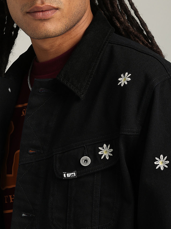 Lee® x The Hundreds® Flower Embroidered Oversized Jacket in Black alternative view 5