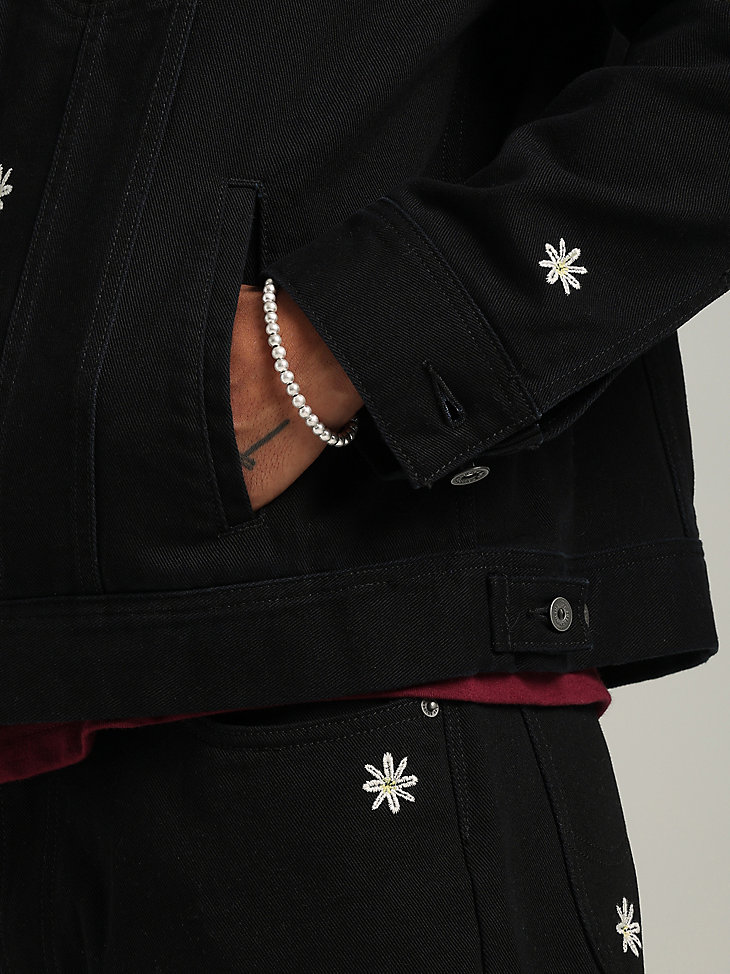 Lee® x The Hundreds® Flower Embroidered Oversized Jacket in Black alternative view 6