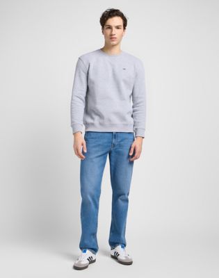 Plain Crew Sweatshirt in Grey Mele