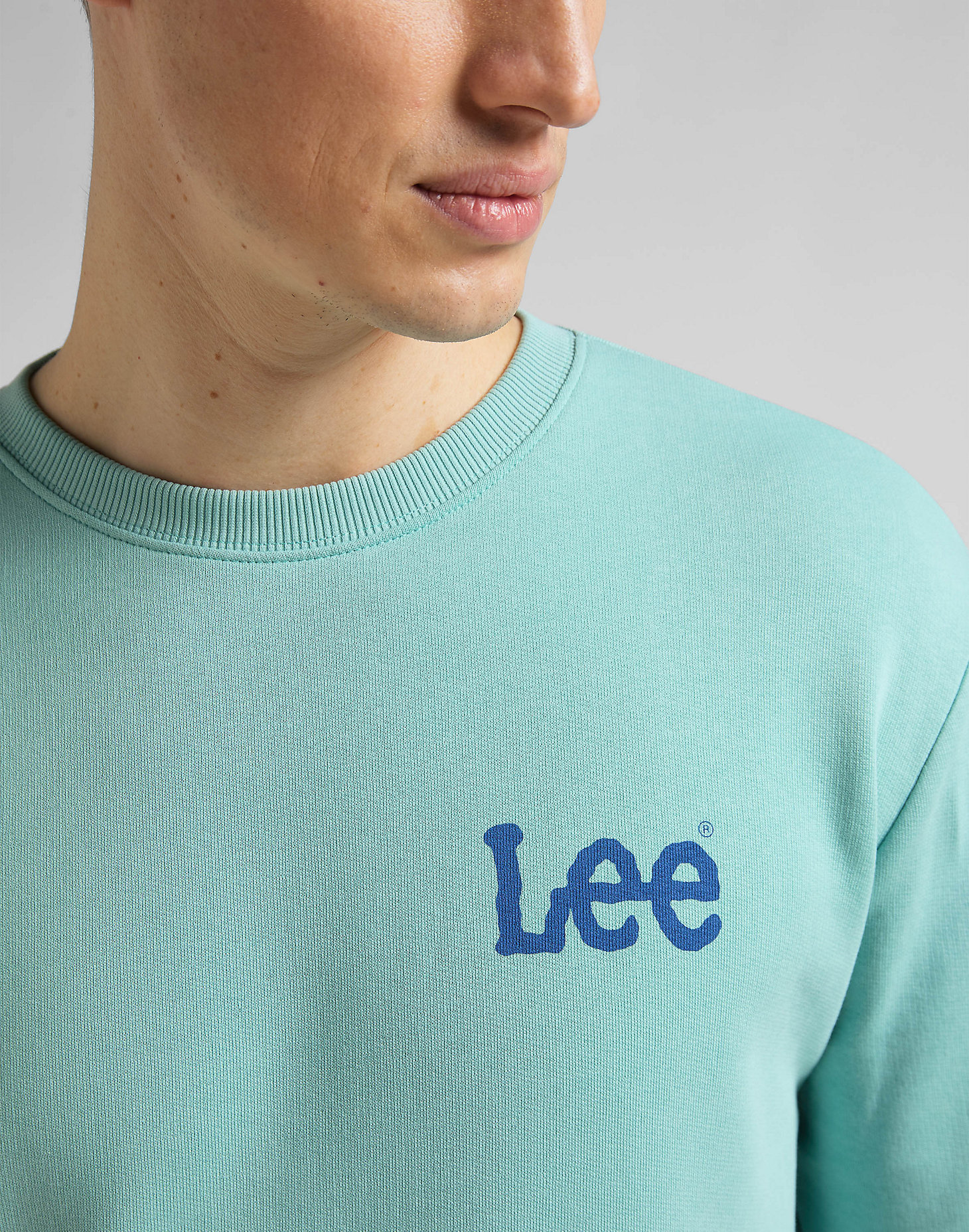 Wobbly Lee Sweatshirt in Mint Blue alternative view 4