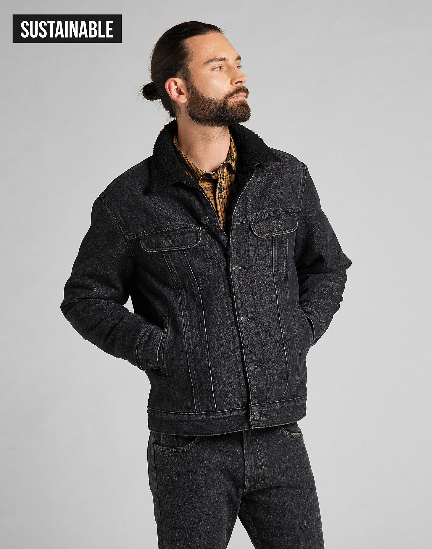 Sherpa Jacket in Black Stone main view