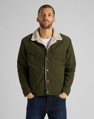 Sherpa Rider Jacket Corduroy in Olive 