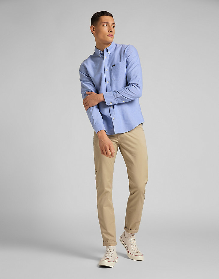 Button Down Shirt in Washed Blue alternative view 2