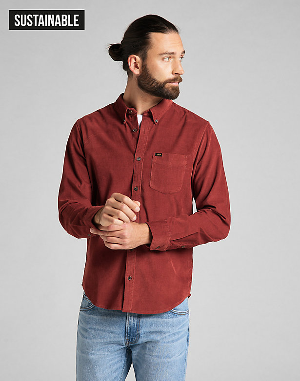 Button Down Shirt in Fired Brick