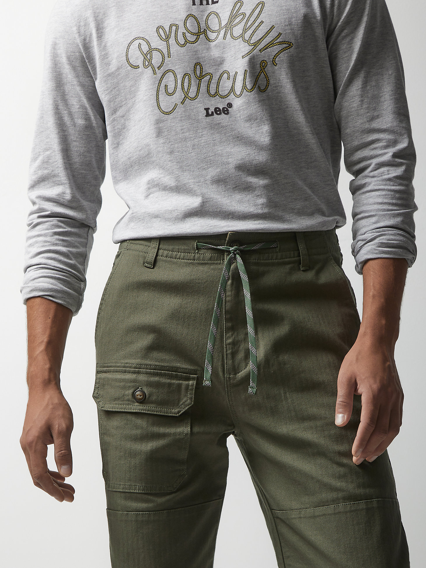 Lee® x The Brooklyn Circus® Drawstring Pant in Muted Olive alternative view 4