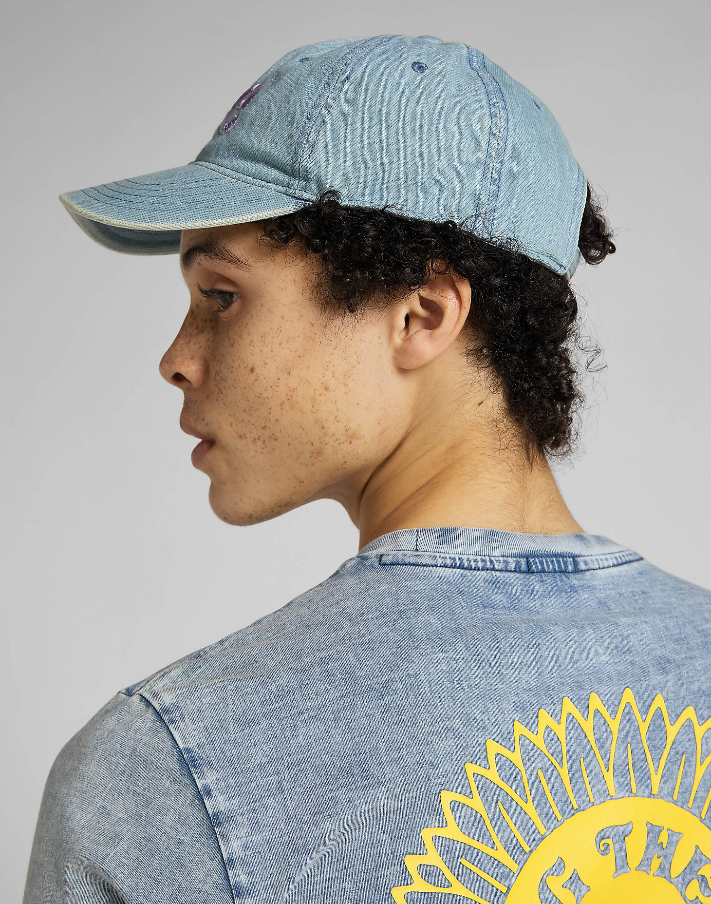 Denim Cap in Washed Blue main view