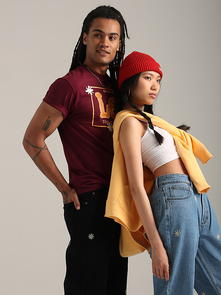 Lee® x The Hundreds® Flower Graphic Tee in Burgundy alternative view 3