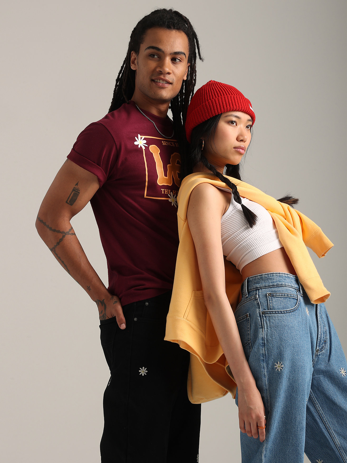 Lee® x The Hundreds® Flower Graphic Tee in Burgundy alternative view 3