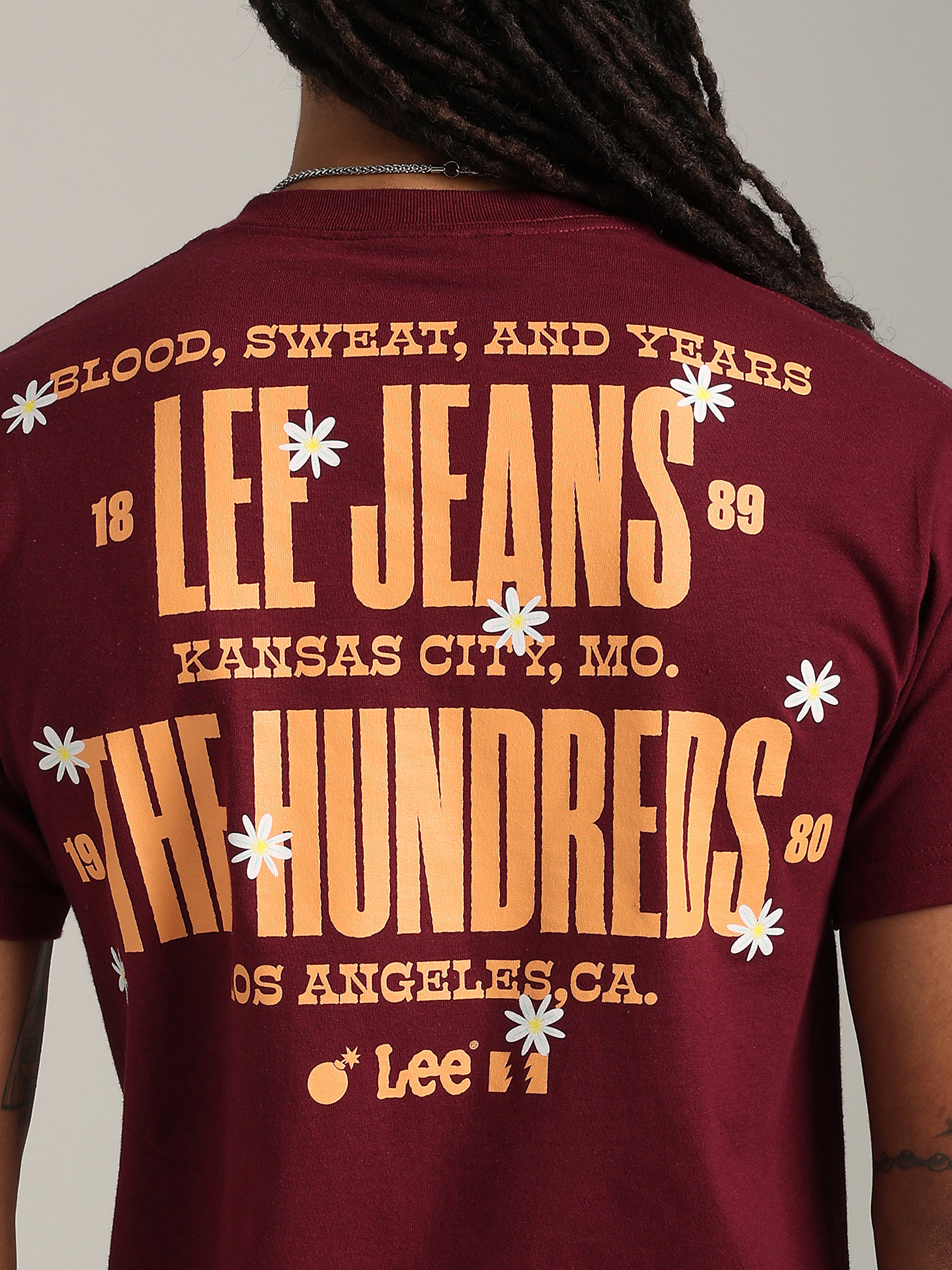Lee® x The Hundreds® Flower Graphic Tee in Burgundy alternative view 4