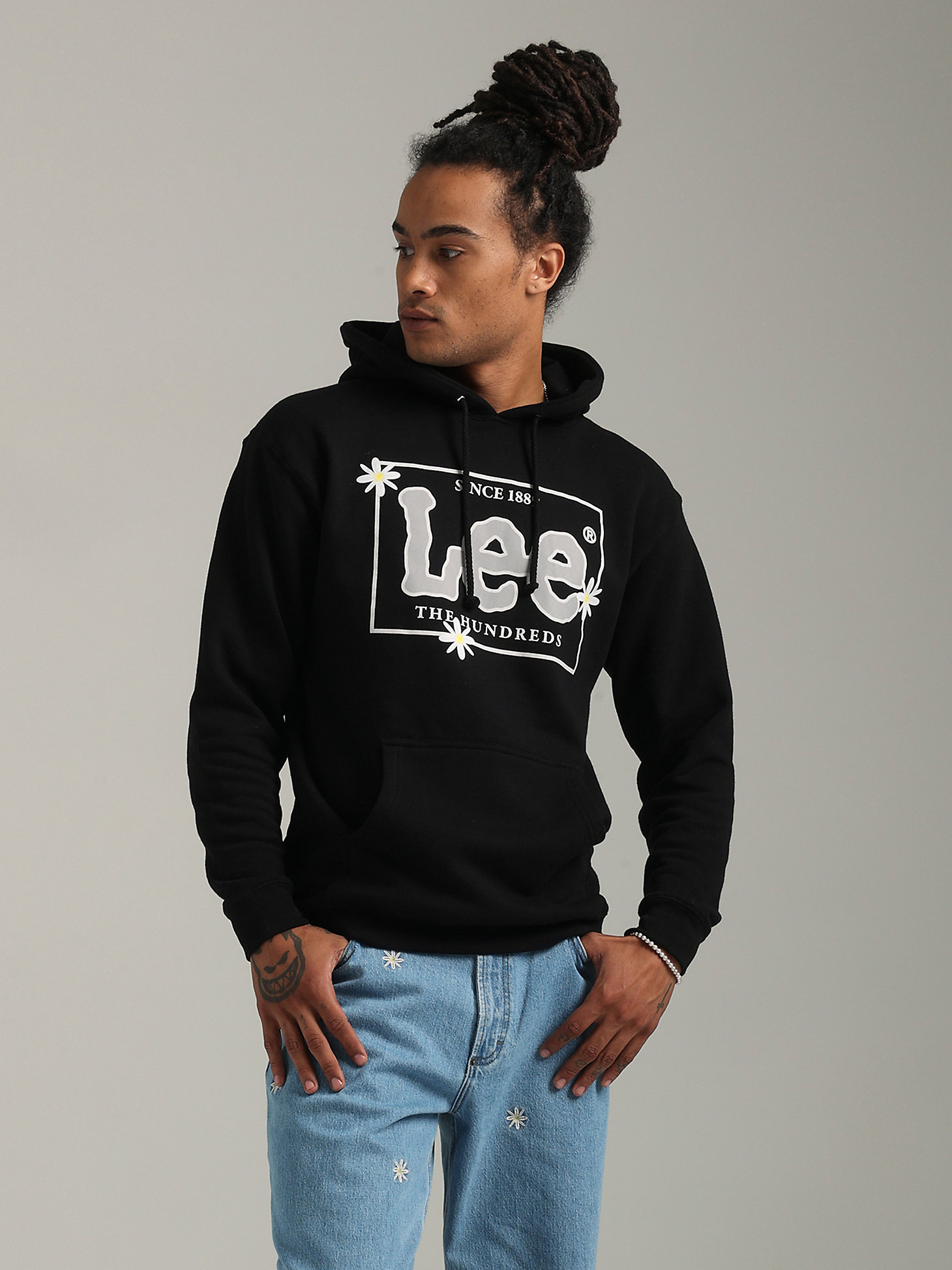 Lee® x The Hundreds® Flower Graphic Hoodie in Black main view