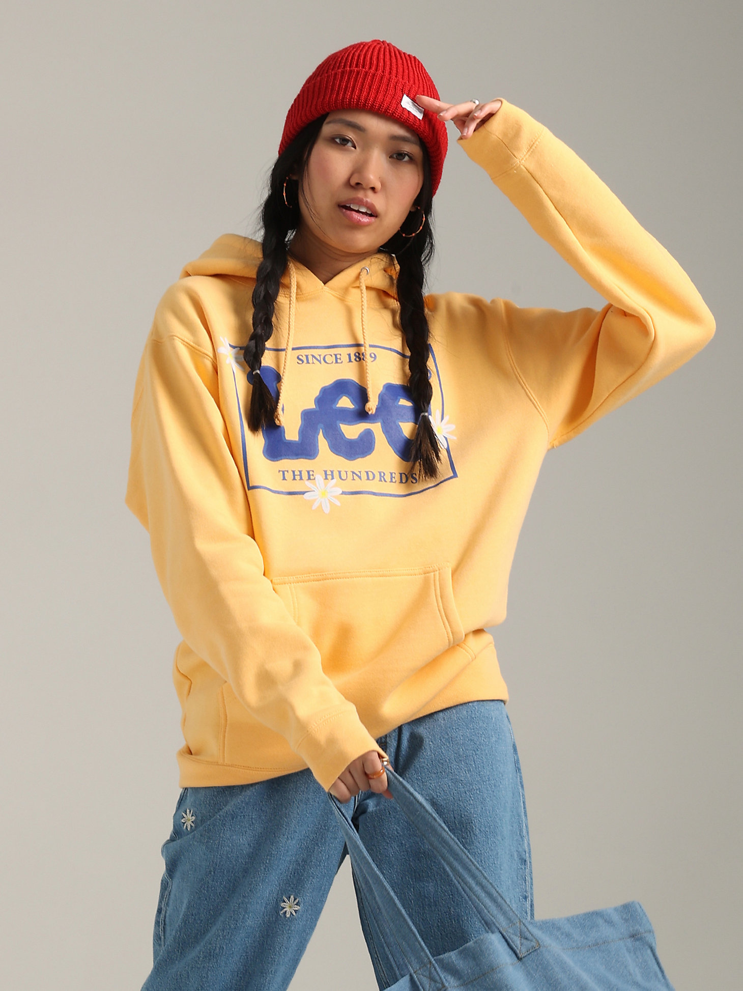 Lee® x The Hundreds® Flower Graphic Hoodie in Peach main view