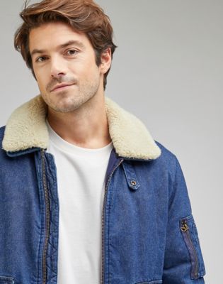 Schott shearling flight on sale jacket slim fit